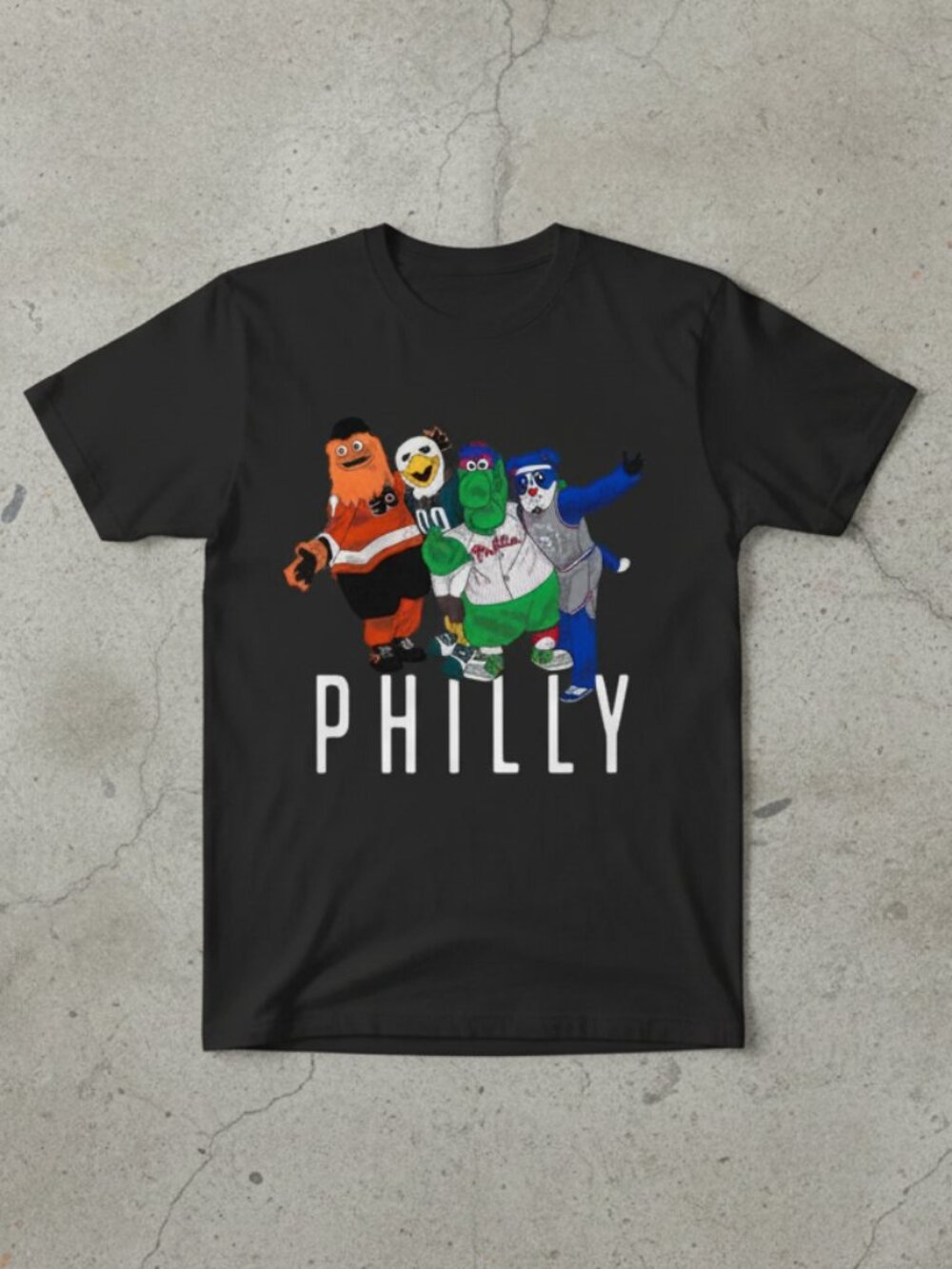 Philly Mascots Graphic T-Shirt | Philadelphia Sports Fan Tee | Eagles Phillies